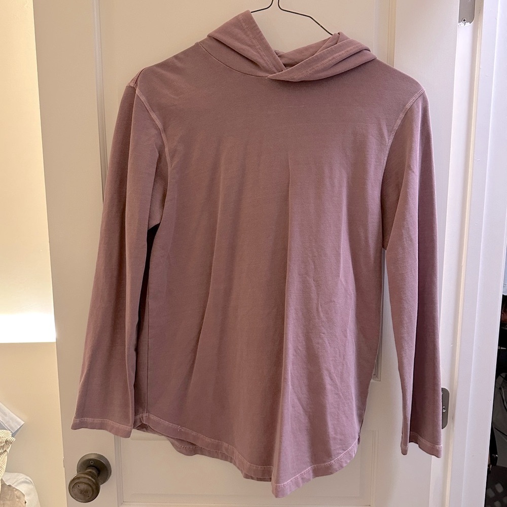 Goodlife Stringless Pullover Hoodie Curved Hem Size Large Reddish/Purple